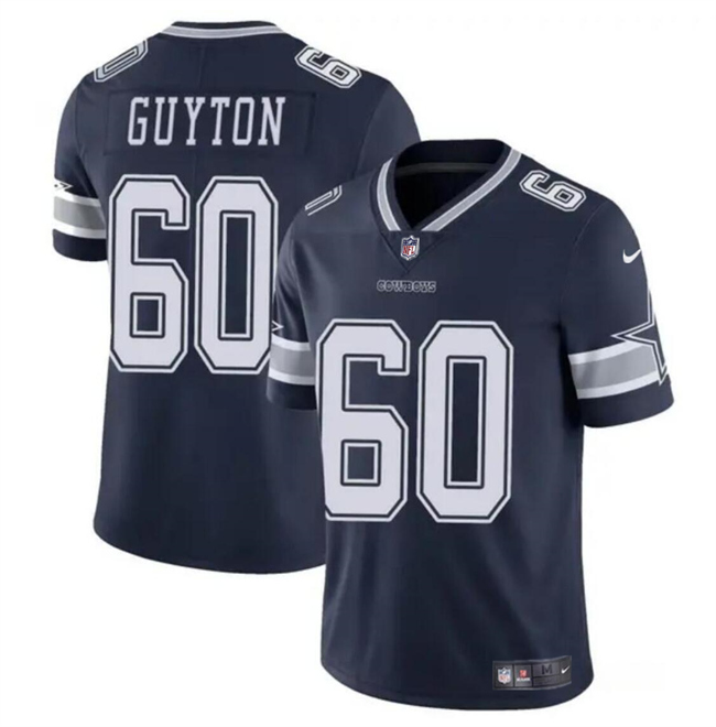 Men's Dallas Cowboys #60 Tyler Guyton Navy 2024 Draft Vapor Untouchable Limited Football Stitched Jersey